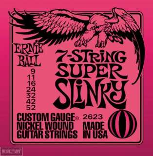 Ernie Ball 2623 Nickel 7 String Super Slinky Guitar Strings 