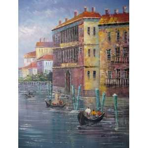   inch Cityscape Oil Painting Gondolas,Venice,Italy