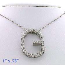 CUBIC ZIRCONIA INITIAL PENDANT   ALL LETTERS AVAILABLE  