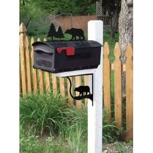  Wrought Iron Bear and Pine Mailbox Accent
