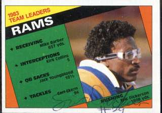 ERIC DICKERSON 1984 Topps #276 Autographed  