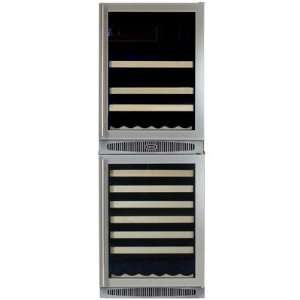 Beverage and Wine Cooler Finish Black Cabinet With Overlay Glass Door