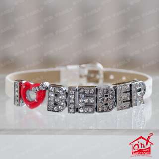 Justin Bieber I Love Bieber Bracelet / Wristband with Free Gift Bag 