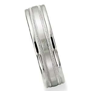  Platinum 950 Wedding Brushed Satin Band Ring, Comfort Fit Style 