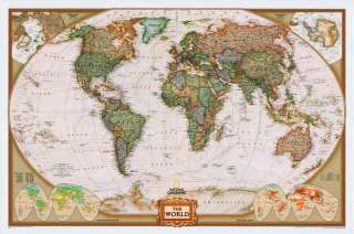 World Map Poster Modern Day Antique Wall Map by NatGeo  