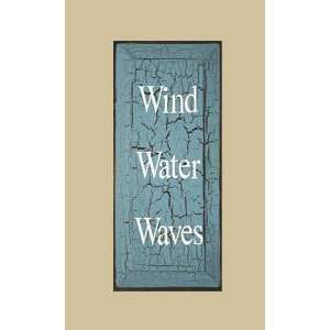   in. x 18 in. Wind Water Waves Vertical Sign Patio, Lawn & Garden