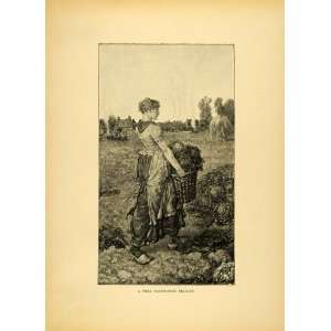  1887 Wood Engraving Field Handmaiden Brabant George 