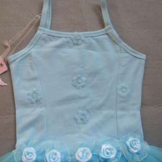 Blue flowers Ballet Leotard Tutu Dance Party Dress 2 6T(exactly as 