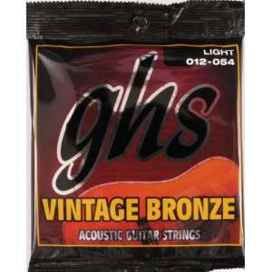 GHS Acoustic Guitar Vintage Bronze 85/15 Light 6 Strings, .012   .054 
