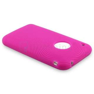 Pink Gel Skin Case+Privacy Protector for iPhone 3 G 3GS  