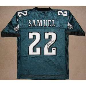 Asante Samuel Autographed/Hand Signed Philadelphia Eagles Reebok Green 
