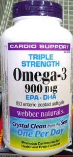 WEBBER NATURALS Triple Strength Omega 3 900 mg EPA DHA  