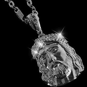  Iced Out Hip Hop Jesus Pendant XXL w/ Free Chain 