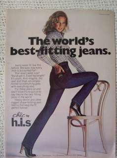 WORLDS BEST FITTING JEANS CHIC VINTAGE AD 1978  