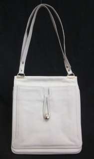 VNTG JACOMO Ivory Leather Flap Shoulder Bag Handbag  