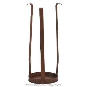  Metal Suspended Candle Holder   Rusted Brown   3.75 x 9.5 