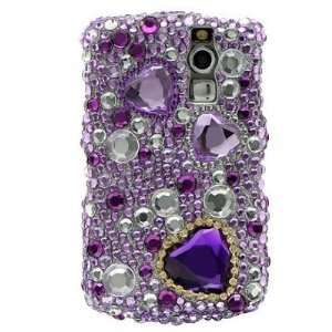 Purple Jewel Hearts Crystal Art bling cover case for 