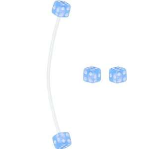  Light Blue Dice Pregnant Belly Button Ring Jewelry