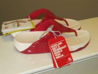FitFlop Walkstar III 360 Red Patent Leather Sandal 10  