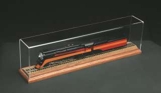 HO 18 Model Train Display Case With Wood Base  