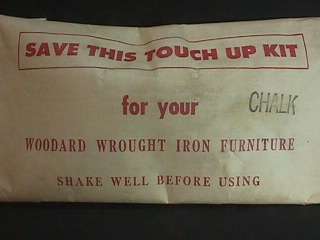 Vintage RARE WOODARD WROUGHT IRON PATIO Furniture TOUCH UP KIT Mid 
