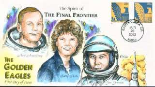 COLLINS HAND PAINTED 3795 Golden Eagles Astronauts Armstong Sally Ride 