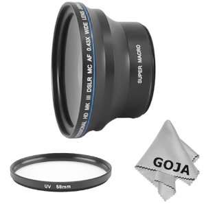  58MM Professional 0.43X Wide Angle High Definition Lens (w 
