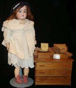 antique wood Dresser Cabinet for French German Bisque Doll WONDERFUL 