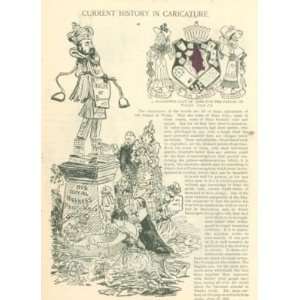  1891 Political Cartoon Caricature Queen Victoria Kaiser 