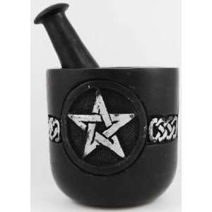  Pentagram Wooden Mortar and Pestle Set Wicca Wiccan Pagan 