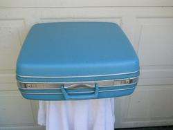 Vintage Blue Samsonite Hard Shell Luggage Suitcase 20x20x7 Clean In 
