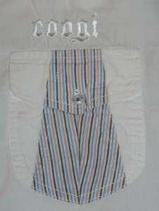 COOGI Mens White Button Down Shirt Embroidery Stripe XL  