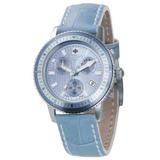 Zodiac Ladies Sea Wolf Blue Leather Band & Chronograph Date Dial Watch 