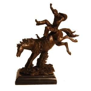  Bronze Cowboy Up Bucking Horse Rodeo Western Sculpture 