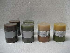 HOMCO 3x4 Candle Pillar Ivy / Cider / Rose / Green Apple / Orange 
