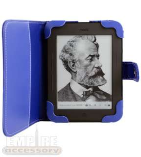 Blue Leather Case Cover for  Nook Simple Touch eReader 