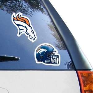  Denver Broncos 2 Pack 4 x 4 Die Cut Decals Sports 