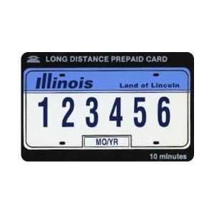 Collectible Phone Card Illinois License Plate Land of Lincoln (Blue 