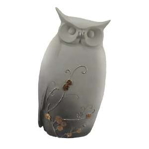  White Asian Style Owl Statue Figure 9 1/4 Inches Tall 