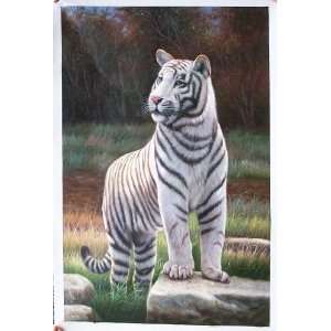  White Tiger Oil Painting by Tianjuo Toys & Games