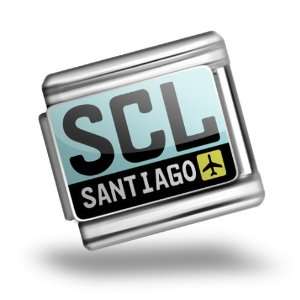   Original Airport code SCL / Santiago country Chile. Bracelet Link