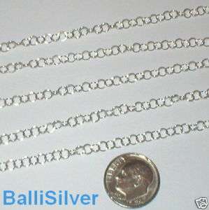 By the foot Sterling Silver BULK 3mm ROUND Cable Chain  