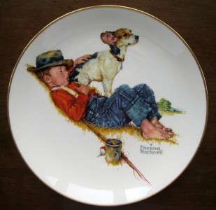 Norman Rockwell 1958 Art Series Gorham Collector Plate Set Boy and 