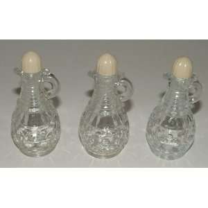  3 Vintage Glass Cruets 