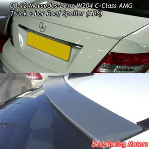   Mercedes Benz W204 C Class AMG Trunk + Roof Spoiler Wing (ABS)  