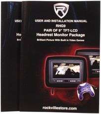   Black Pair 9 Headrest Car Monitors Package w/ 29 Video Games  