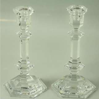 FINEST BACCARAT VERSAILLES CRYSTAL CANDLESTICKS 7 PAIR FRANCE PERFECT 
