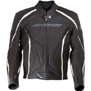 AGV Sport Dragon Mens Leather Street Motorcycle Jacket   Black / Size 