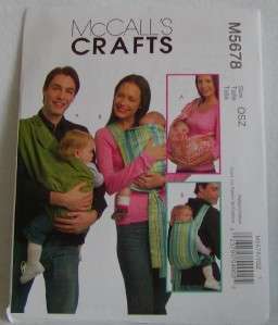 McCALLS PATTERN 5678 Baby Carrier Sling NEW UNCUT  