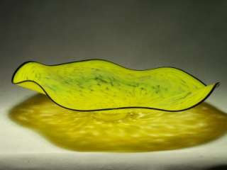  Black Hand Blown Hot Glass Art Wall Platter Bowl Signed by William 